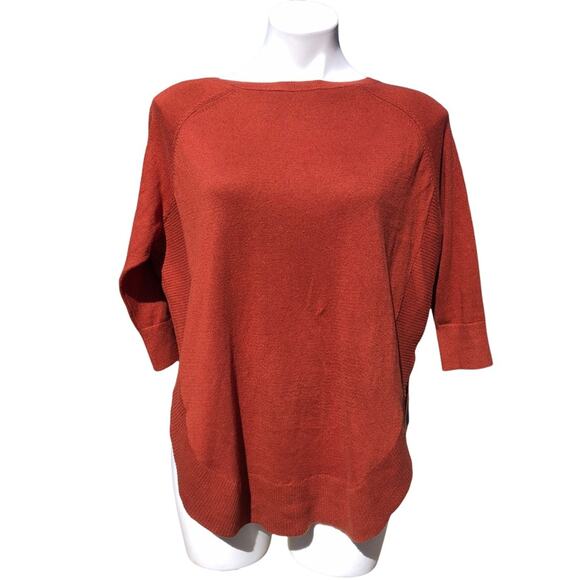 Style & Co brown rounded hem half sleeve sweater size Small - Picture 1 of 5